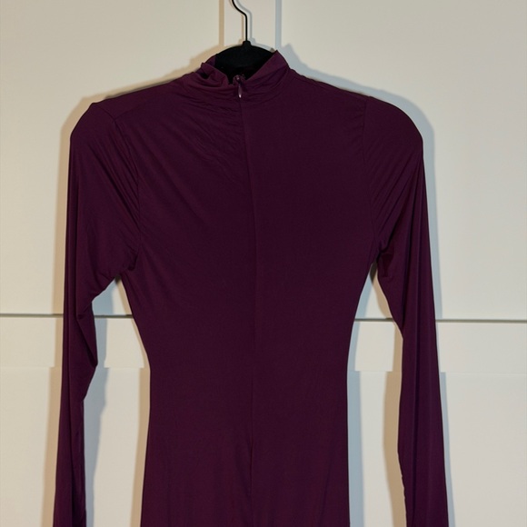 Naked Wardrobe Plum Long Sleeve Butter Gown - Picture 3 of 4